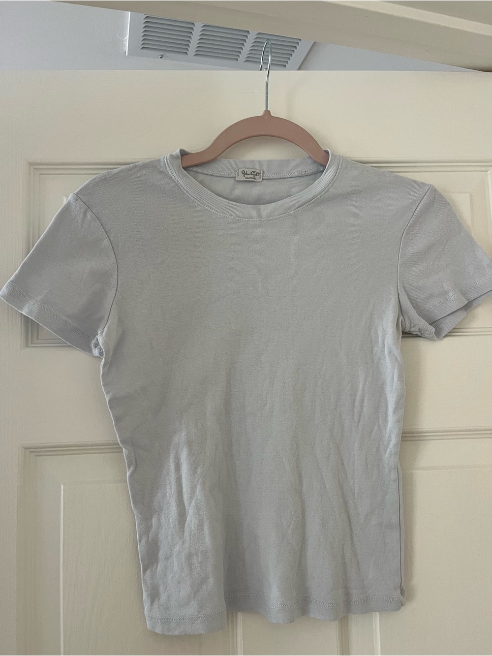 Brandy Melville Crewneck Tee in Pale Blue-Gray